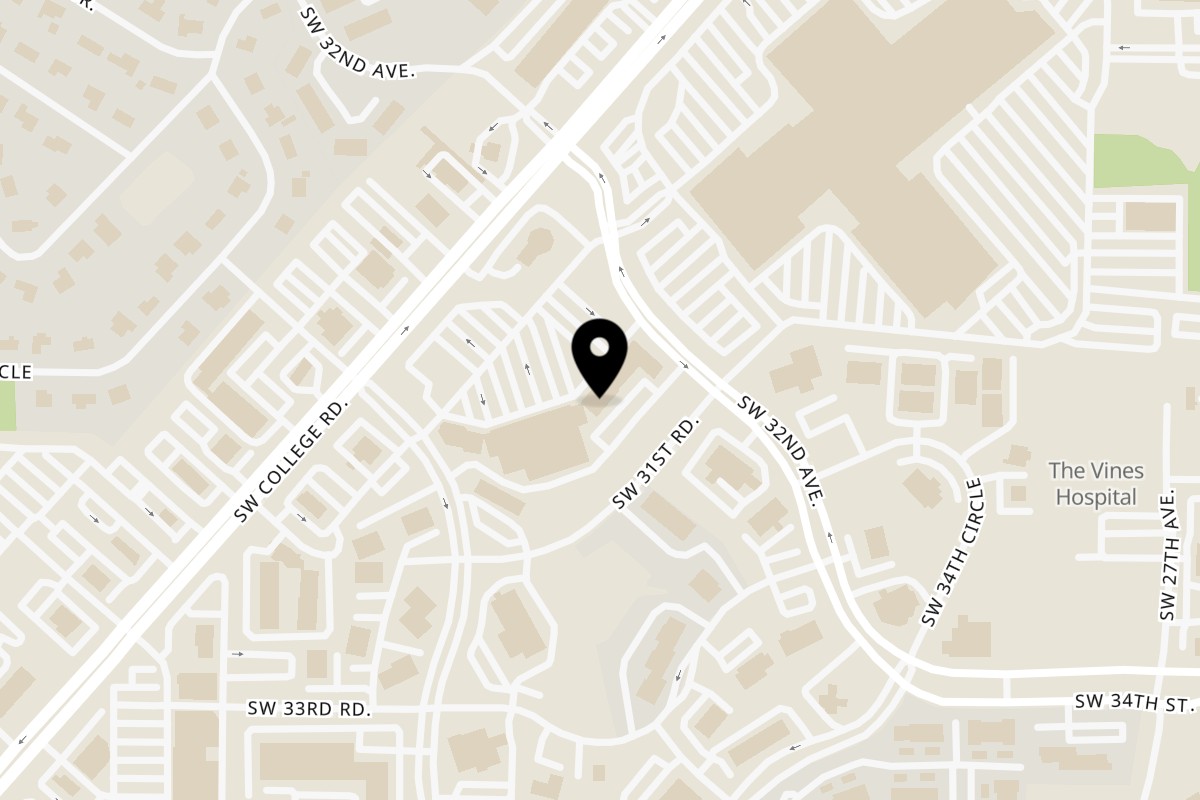 Map showing the location of El Patrón Grill & Bar on 3101 SW 34th Ave in Ocala